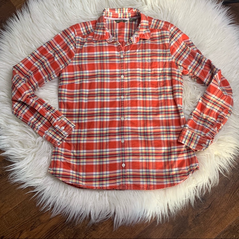 Eddie Bauer plaid button down sz M long sleeve
